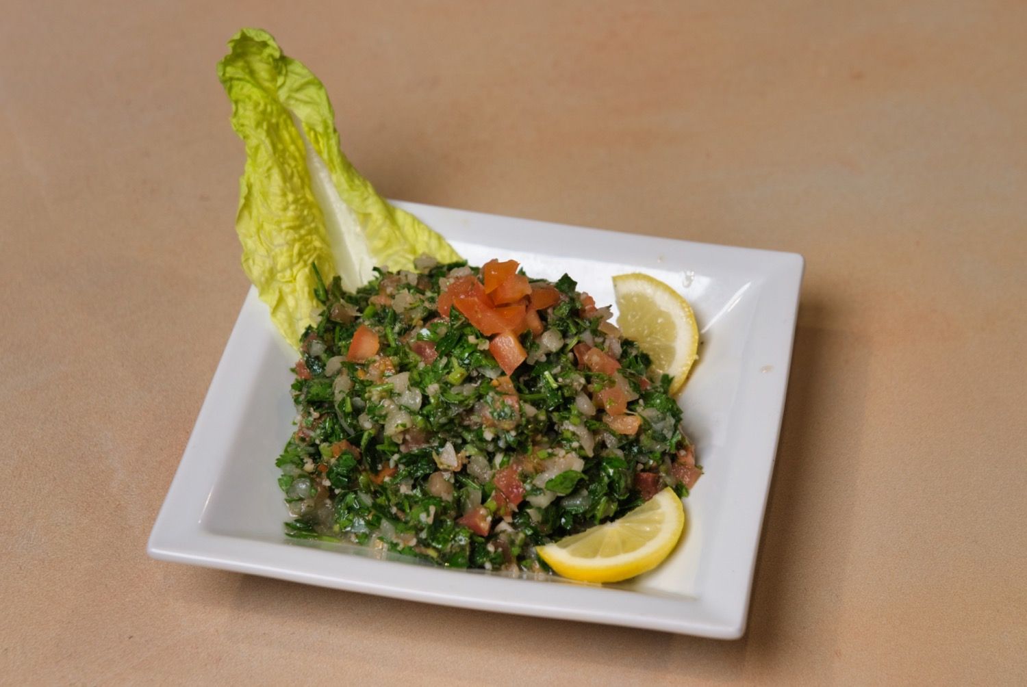Tabbouleh salad with parsley and cracked wheat at Phoenician Garden Fresno